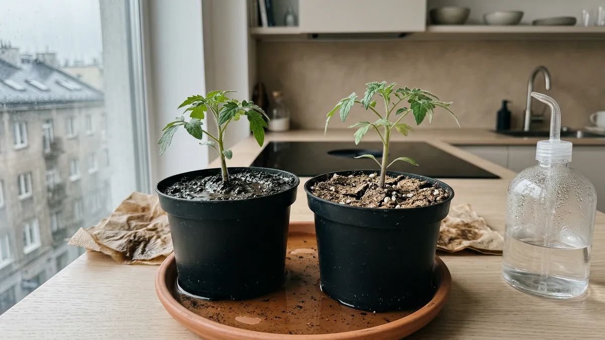 „Suchy podlew” pomidorów: prosty trik na krępą i mocną rozsadę