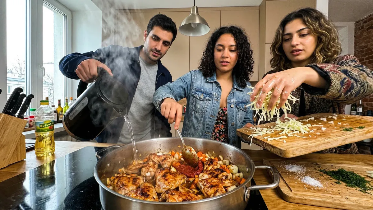 Szybka zupa kapuściana na wędzonych skrzydełkach, gotowa w 30 minut