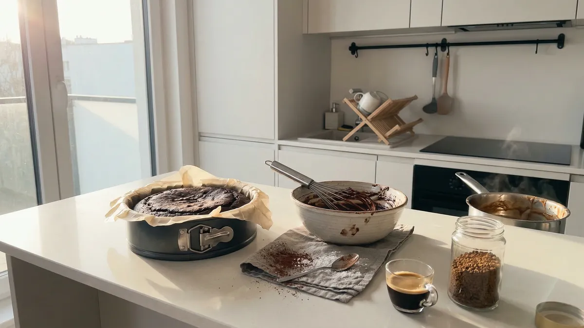 Szybki tort czekoladowy z jednej miski: intensywny smak dzięki odrobinie kawy