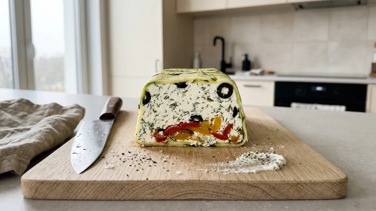 Terrin z twarogu, papryki i cukinii: efektowna przystawka na zimno krok po kroku