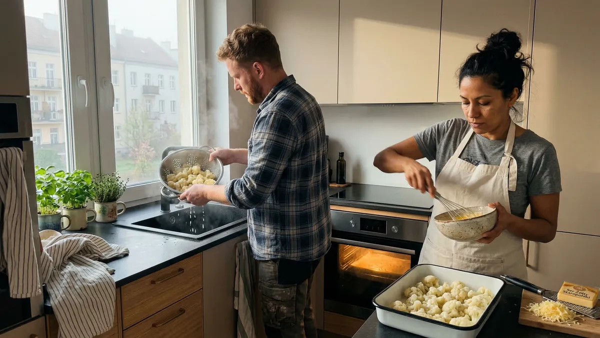 Zapiekanka z kalafiora w sosie śmietanowym – prosty przepis na ciepły obiad bez stania przy garach