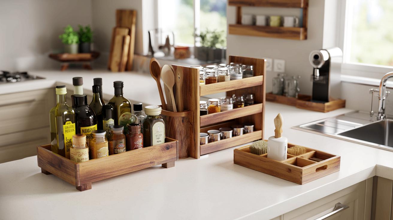 Bałagan na blacie? Te 14 trików z odzyskanego drewna robią porządek