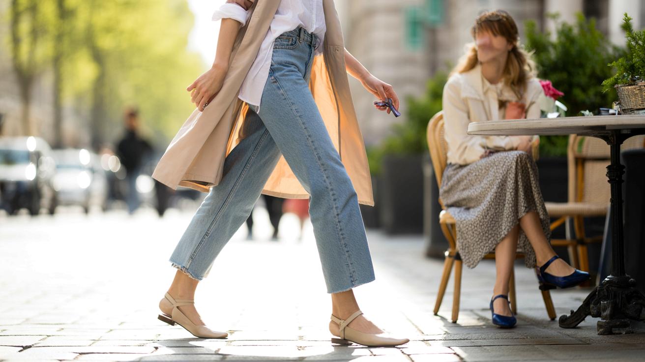 Baleriny z paseczkiem wracają na wiosnę. Tak noszą je stylistki