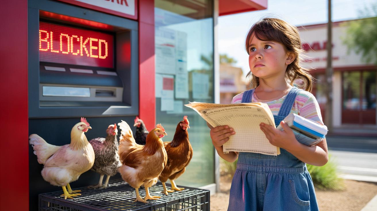 Bankomat marzeń zablokowany: 10-latka zarobiła fortunę na kurach, a bank zatrzymał pieniądze