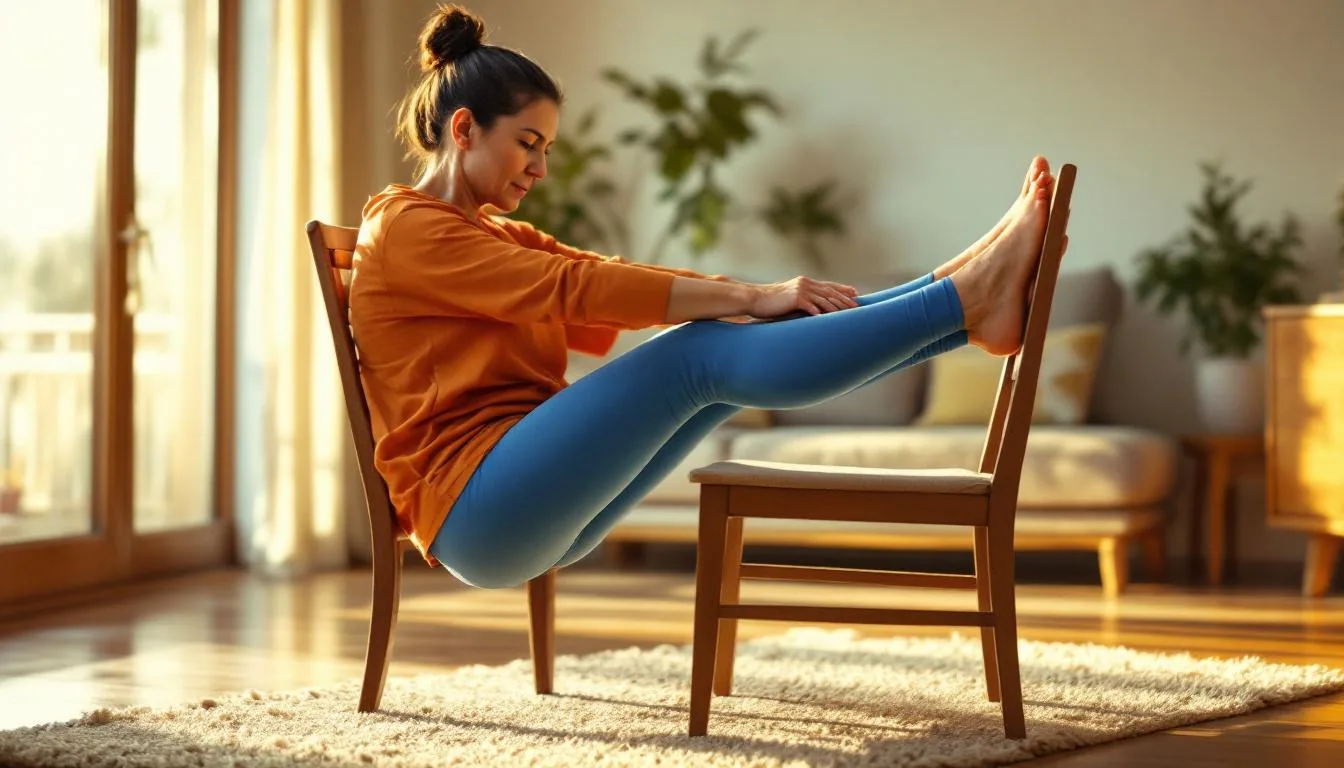 Bez siłowni i sprzętu, te ćwiczenia na krześle wzmacniają biodra po 60-tce