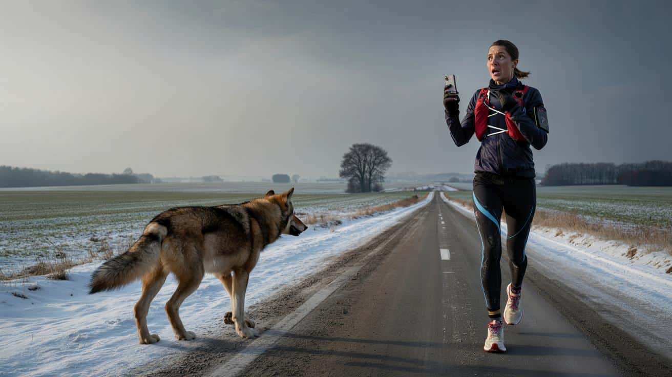 Biegaczka myśli, że widzi psa. Gdy podchodzi bliżej, zamiera z przerażenia