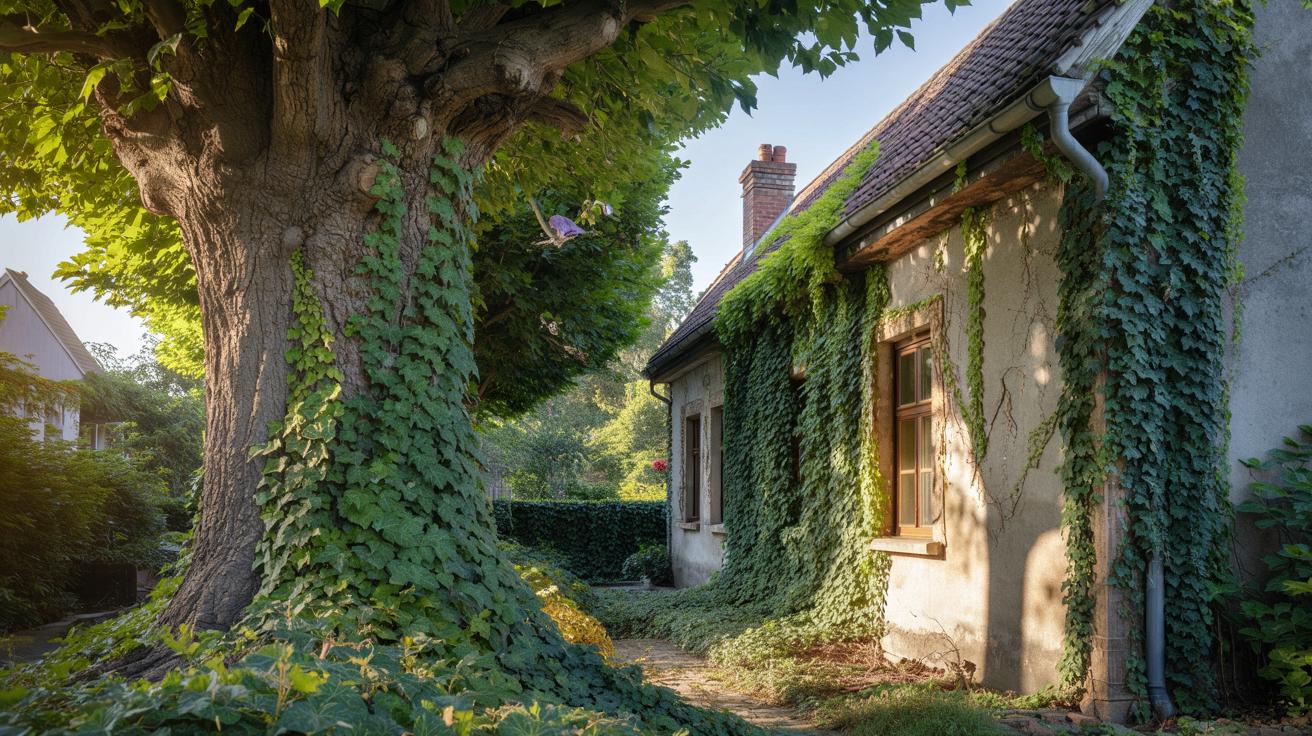 Bluszcz na drzewach i ścianach: groźny chwast czy cichy sprzymierzeniec domu?