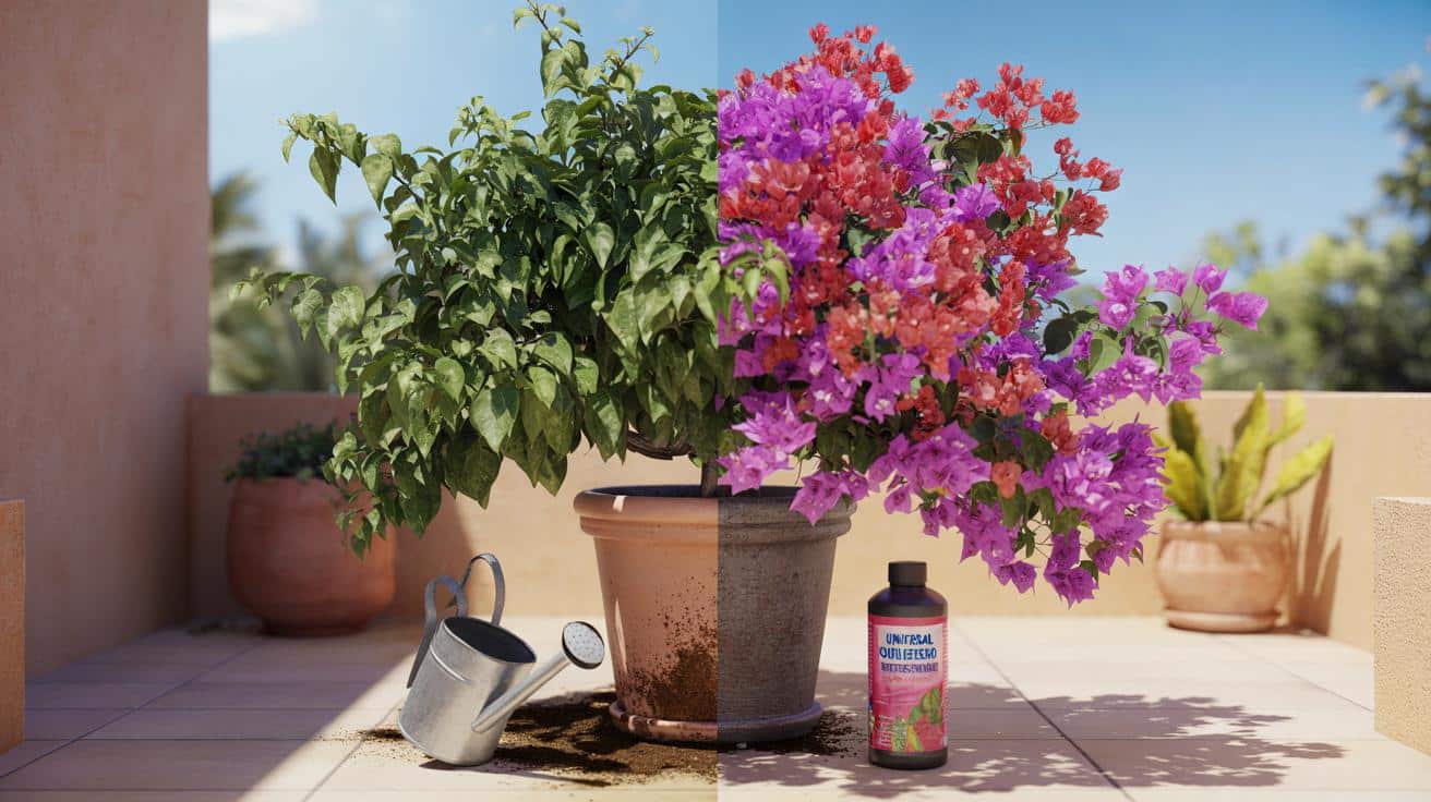 Bougainvillea pełna liści, bez kwiatów? Jeden prosty trik zmienia wszystko