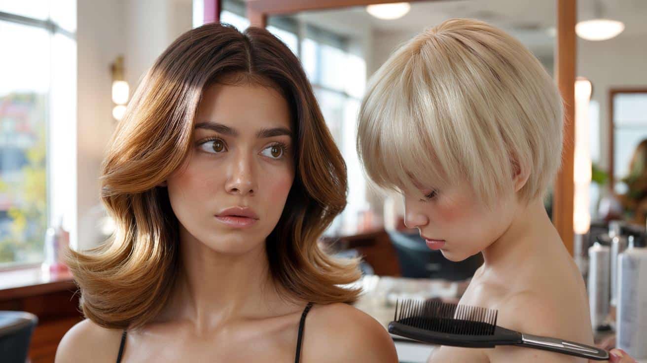 Brunetka u fryzjera? Ten modny odcień blondu brutalnie postarzа twarz