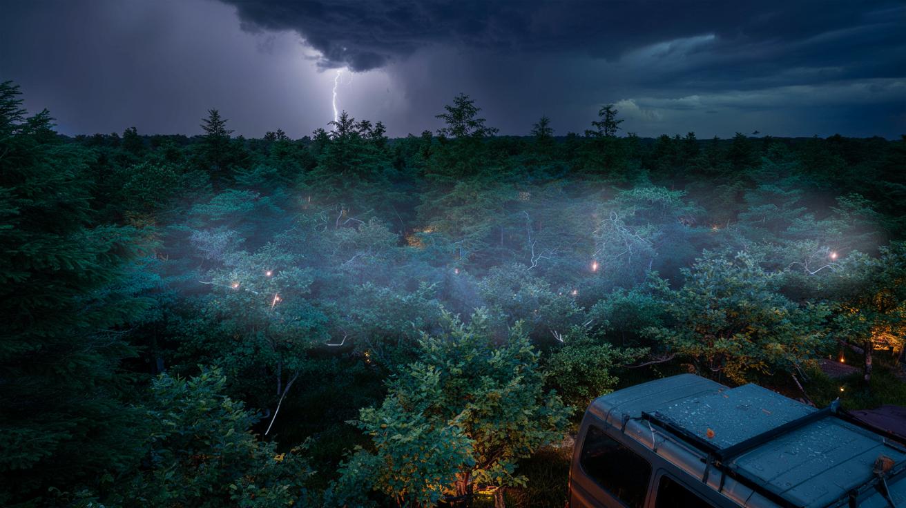 Burza jakiej nie widzimy: naukowcy nagrali tajemniczą poświatę drzew