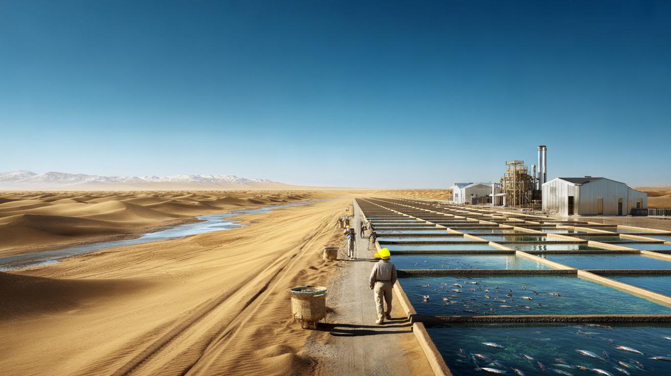 Chiny zamieniają pustynię Taklamakan w gigantyczną hodowlę ryb