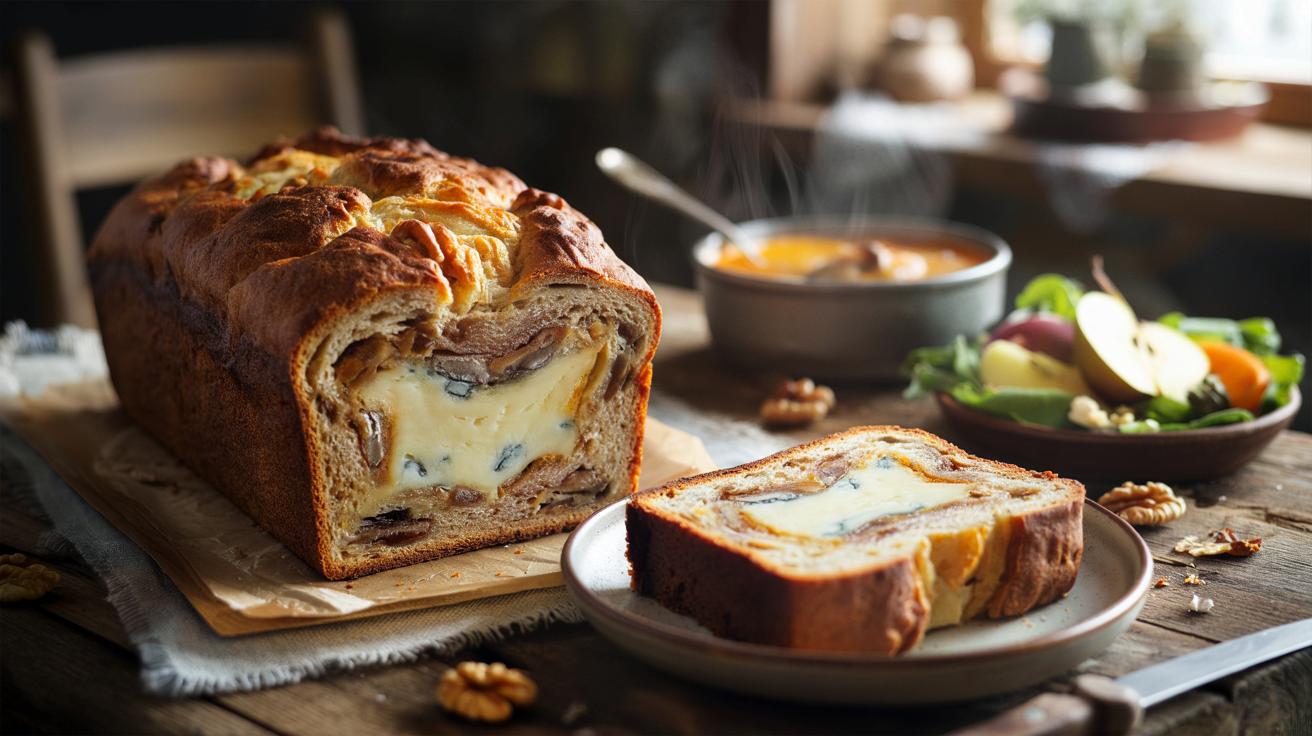 Wyjątkowo kremowy chlebek serowy z orzechami: szybszy niż quiche, idealny na zimę