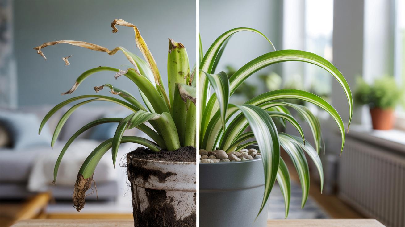 Chlorofitum z połamanymi liśćmi? Sprawdź, czy nie podlewasz go źle