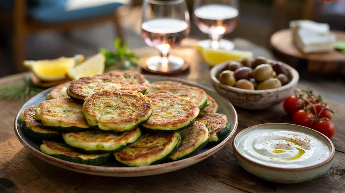 Chrupiące greckie placuszki z cukinii: idealna przekąska do wina