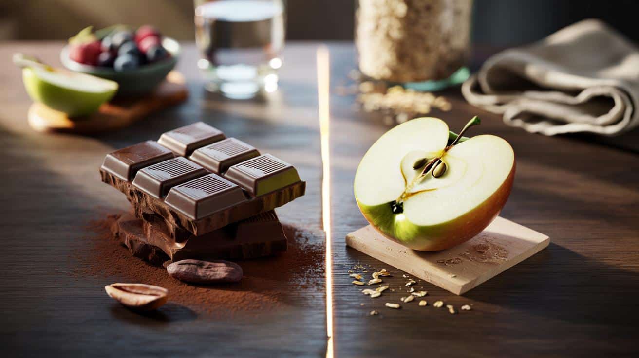 Ciemna czekolada czy jabłko, co naprawdę lepiej wpływa na zdrowie i poziom energii w ciągu dnia