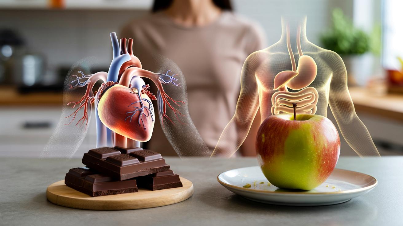 Ciemna czekolada kontra jabłko: co naprawdę dzieje się w organizmie?