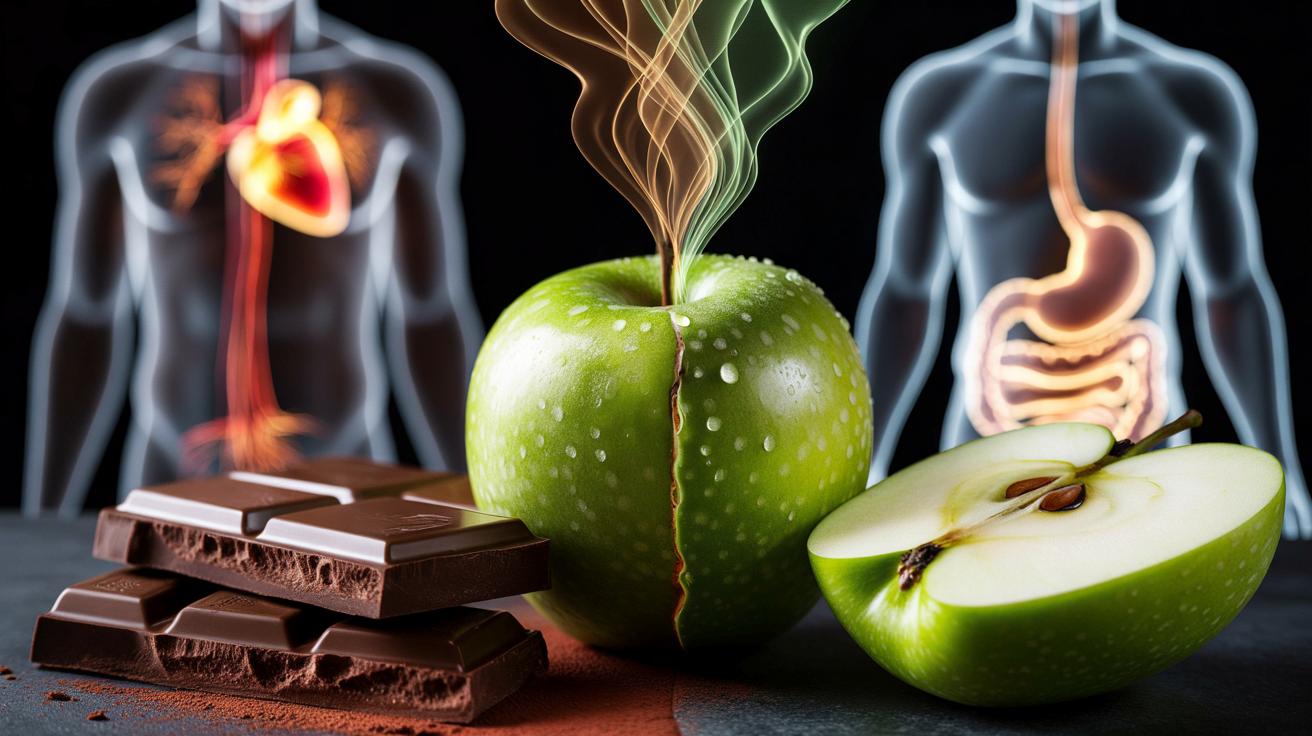 Ciemna czekolada kontra jabłko: co naprawdę dzieje się w twoim ciele?