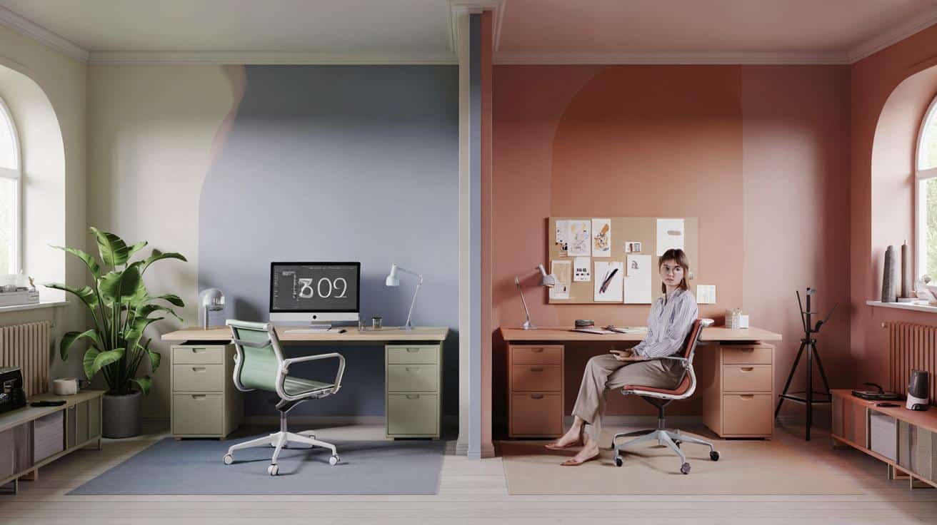 Co mówią badania o wpływie koloru ścian na nastrój i produktywność w domowym biurze i które barwy warto wybrać