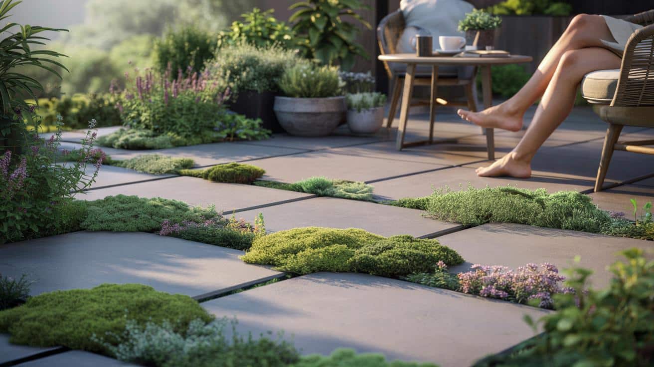 Co posadzić między płytami tarasu, żeby wyglądał jak z katalogu