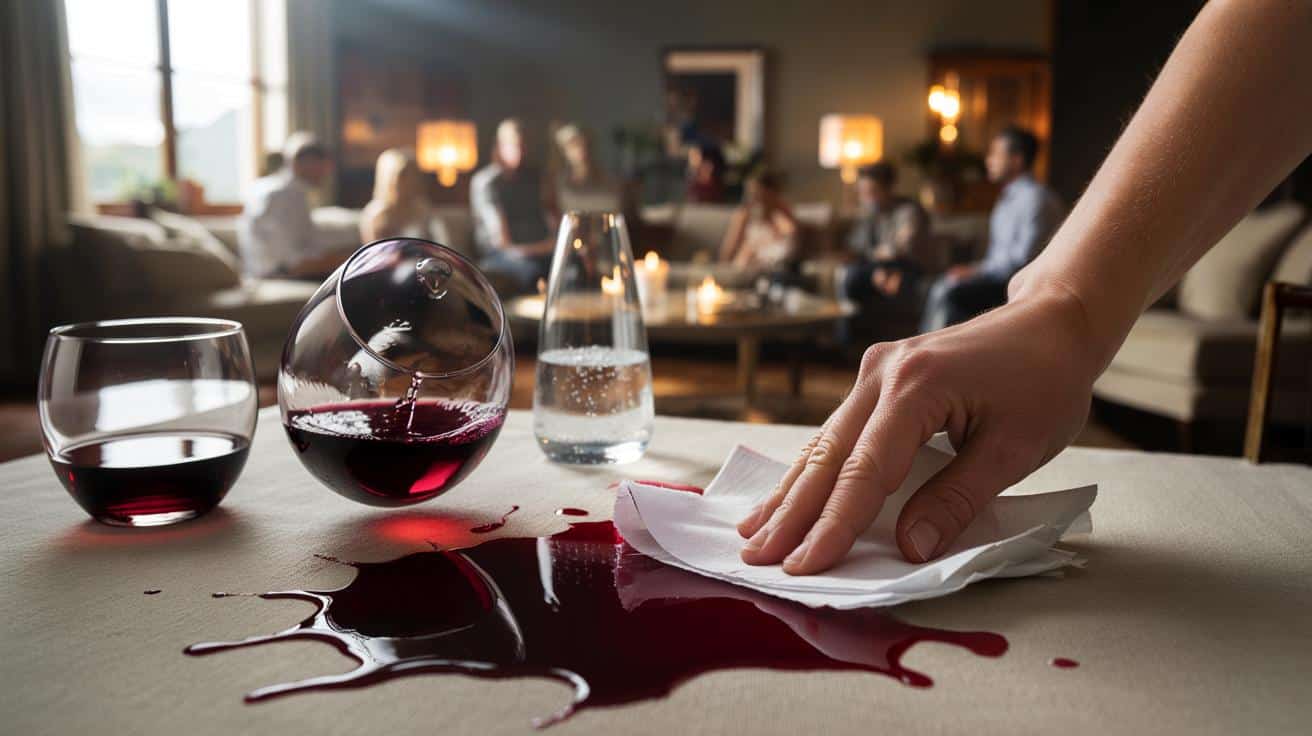 Co zrobić z plamą z czerwonego wina zanim zdąży wniknąć w tkaninę