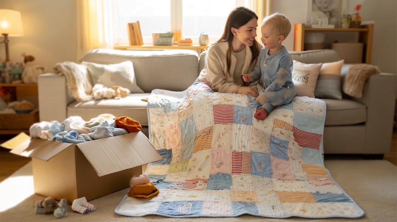 Co zrobić z pudłem ubranek po niemowlaku? Pomysł na wzruszający koc wspomnień