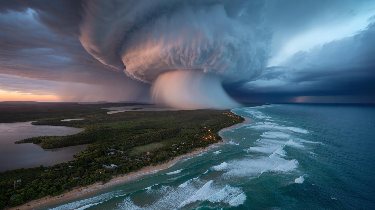 Cyklon Narelle pędzi na Australię: wiatr 260 km/h i potrójne uderzenie