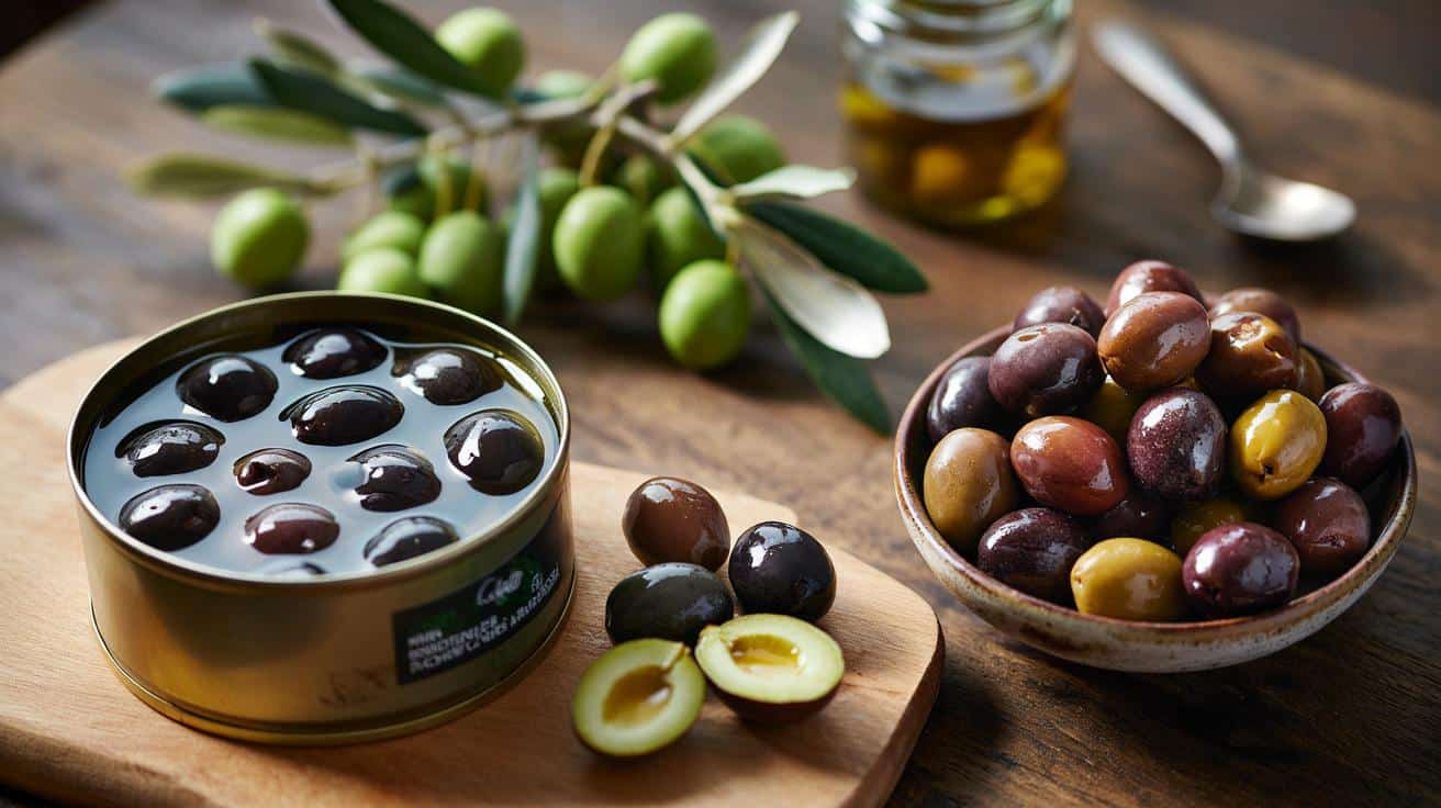 Czarne oliwki z puszki to często farbowane zielone owoce