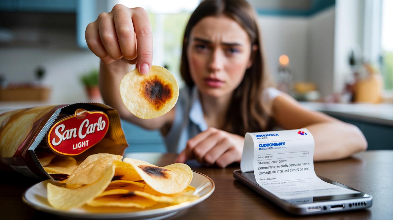 Czarne plamy na chipsach San Carlo. Klientka bije na alarm, firma odpowiada