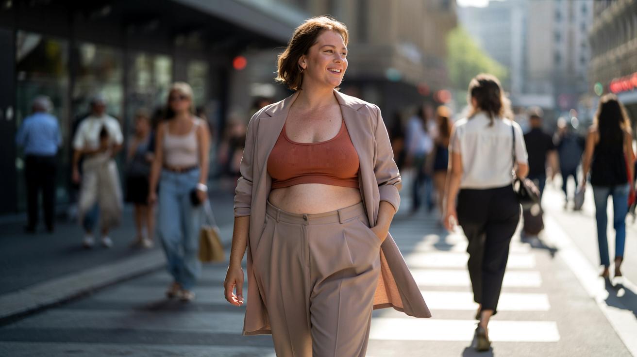 Czy można nosić crop top przy większym brzuchu? Stylistki mówią jasno