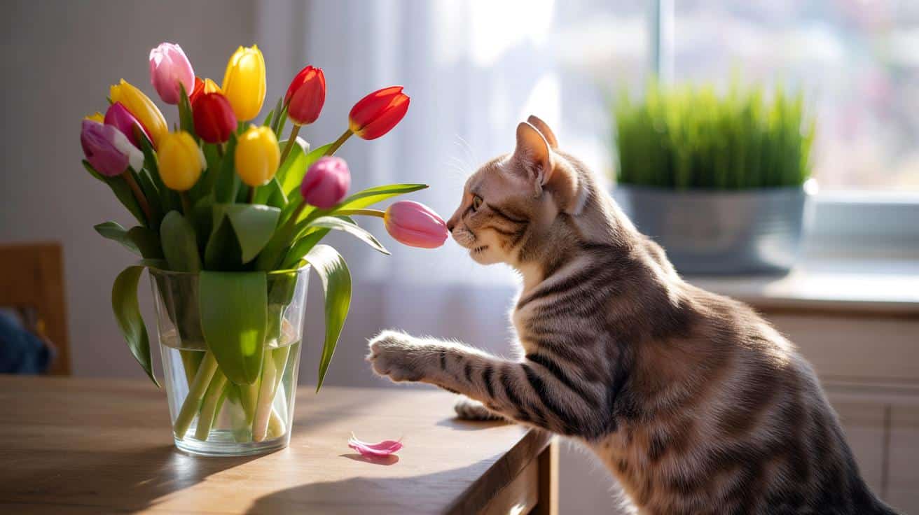 Czy tulipany są groźne dla kota? Objawy, ryzyko i proste zasady bezpieczeństwa