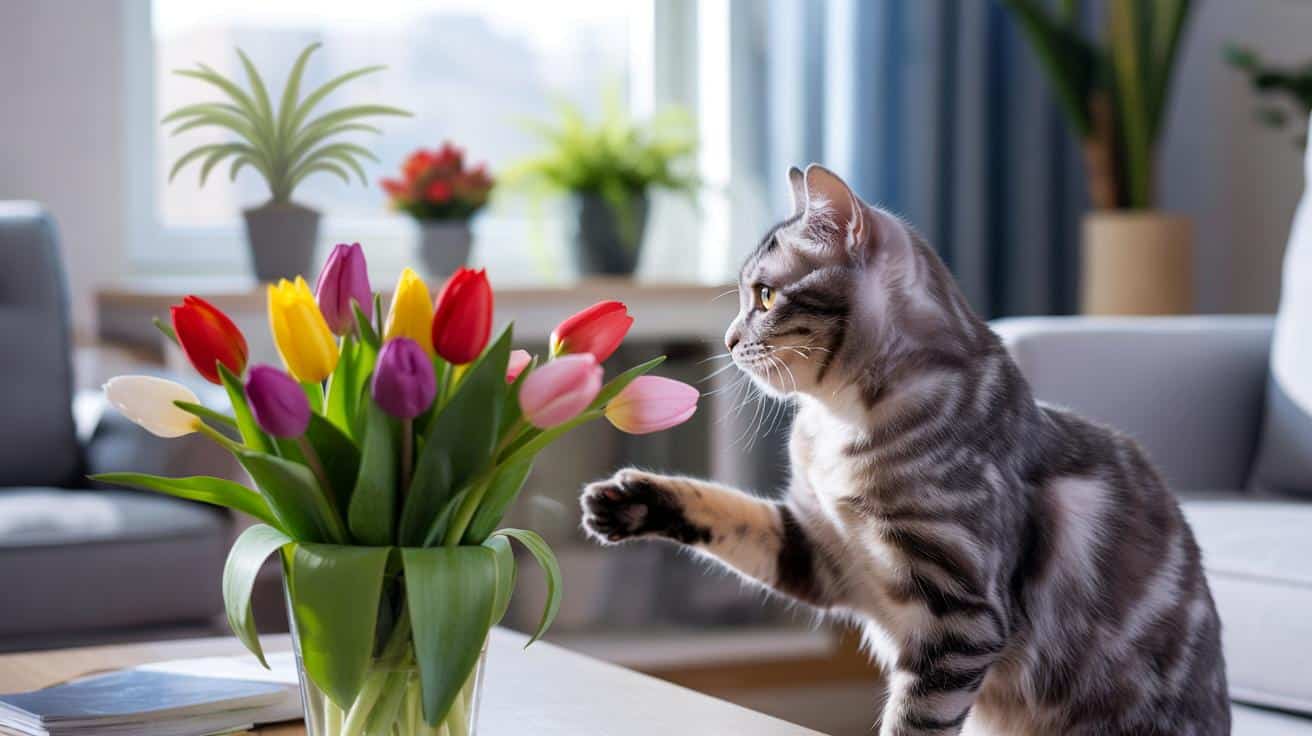 Czy tulipany szkodzą kotom? Objawy, leczenie i bezpieczne alternatywy