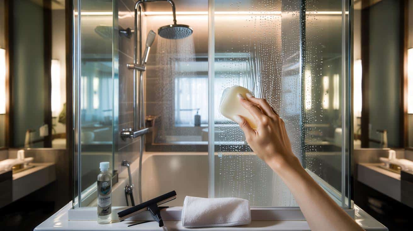 Hotelowy trik na krystalicznie czyste kabiny prysznicowe: jedno tanie akcesorium daje efekt bez smug