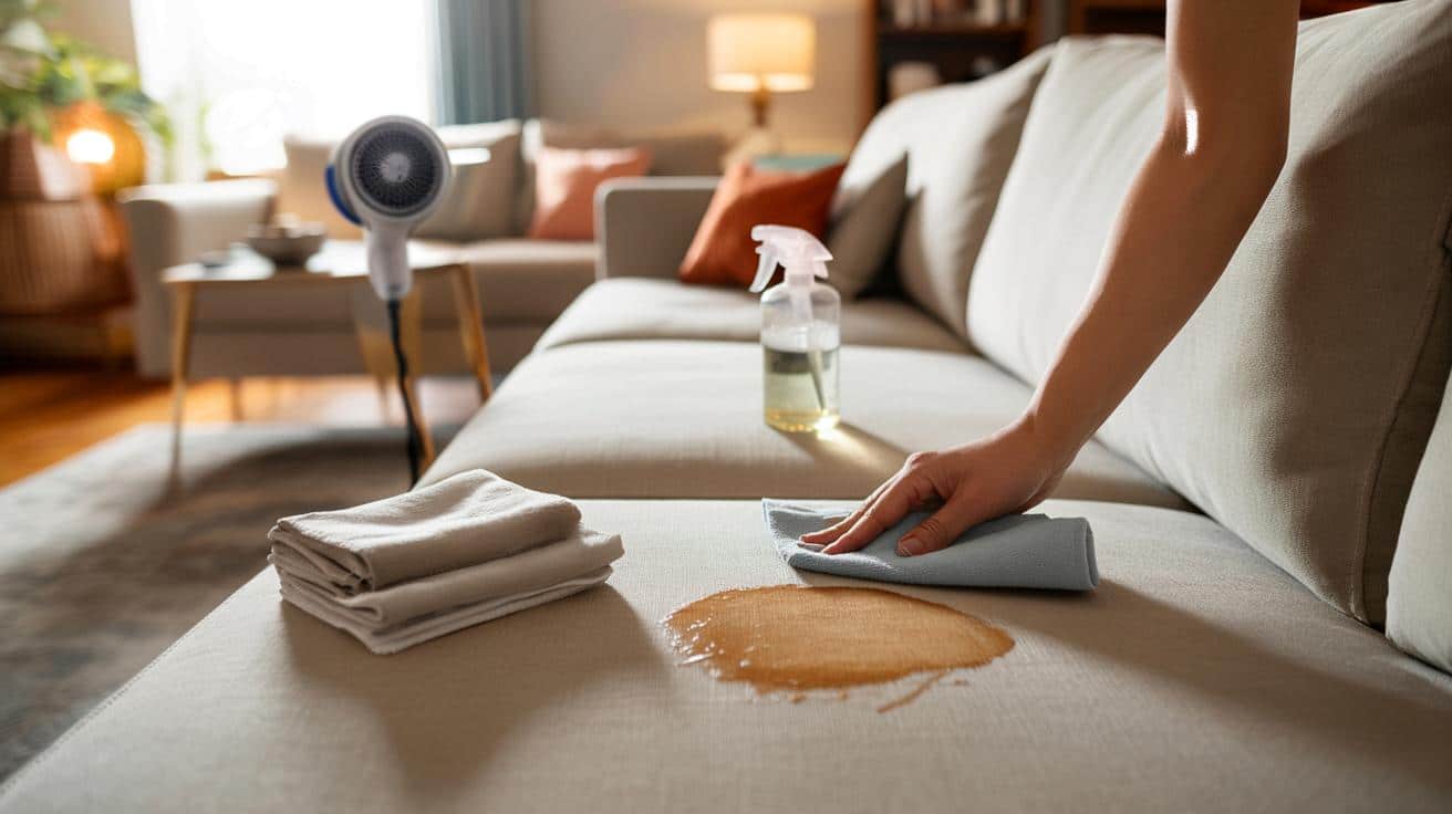 Jak wyczyścić tapicerkę kanapy domowym sposobem bez pralni chemicznej i bez nieestetycznych plam wodnych