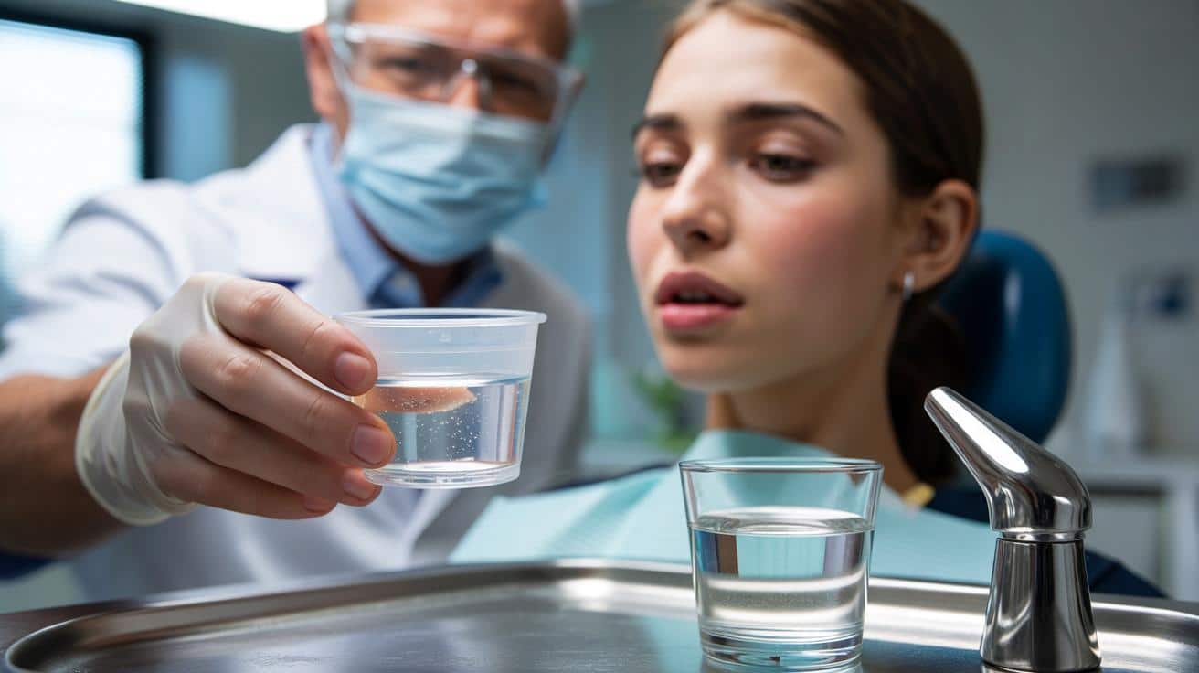 Dentysta mówi dlaczego płucze usta solą fizjologiczną po ekstrakcji a nie wodą z kranu