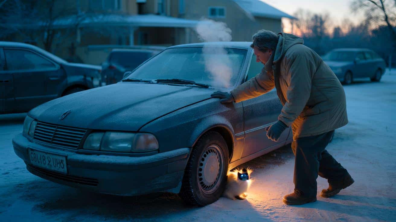 Dlaczego kierowcy stukają w maskę zimą? Ten nawyk może uratować życie