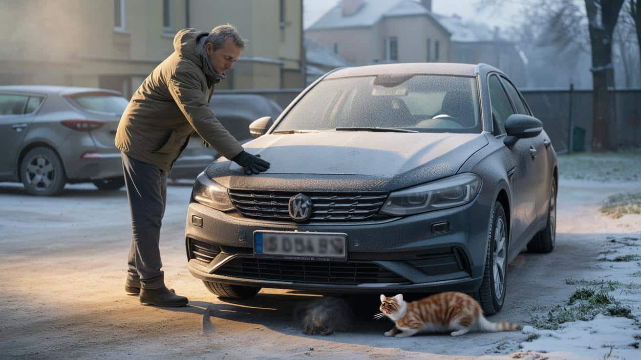 Dlaczego kierowcy stukają w maskę auta zimą? Ten nawyk ratuje życie