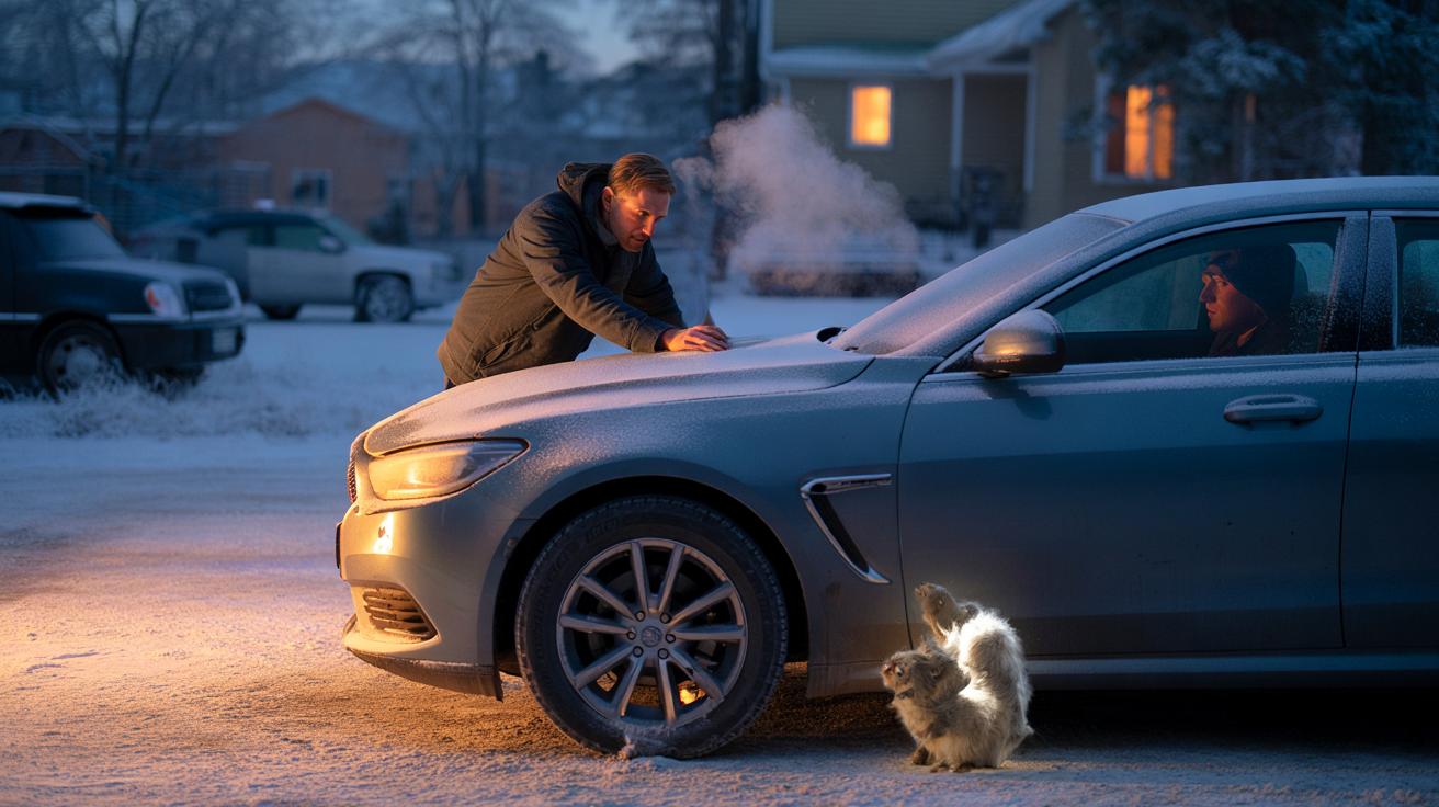 Dlaczego kierowcy stukają zimą w maskę auta? Ten odruch może uratować życie