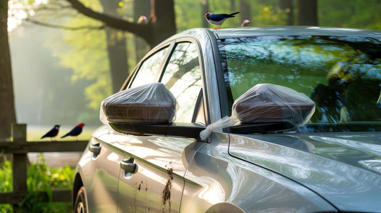 Dlaczego kierowcy zakładają foliowe torebki na lusterka samochodu?