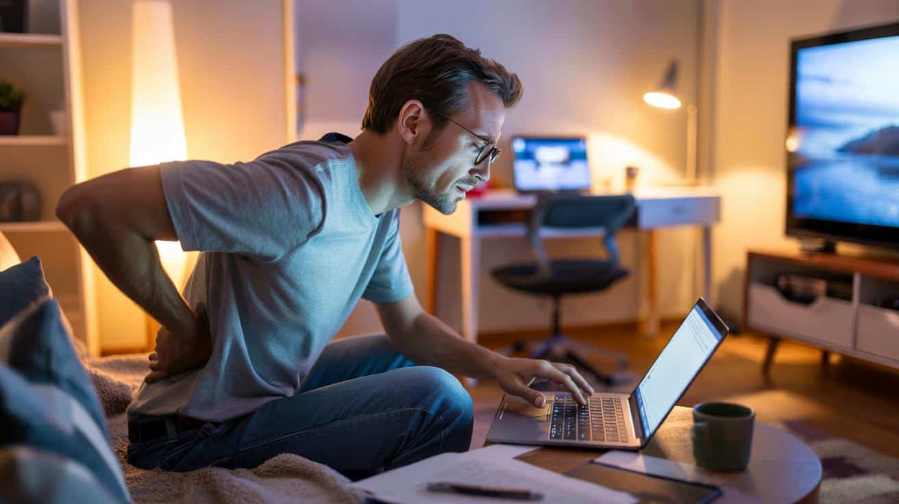 Dlaczego wiele osób trzyma komputer na kolanach przez długi czas i odczuwa potem ból pleców