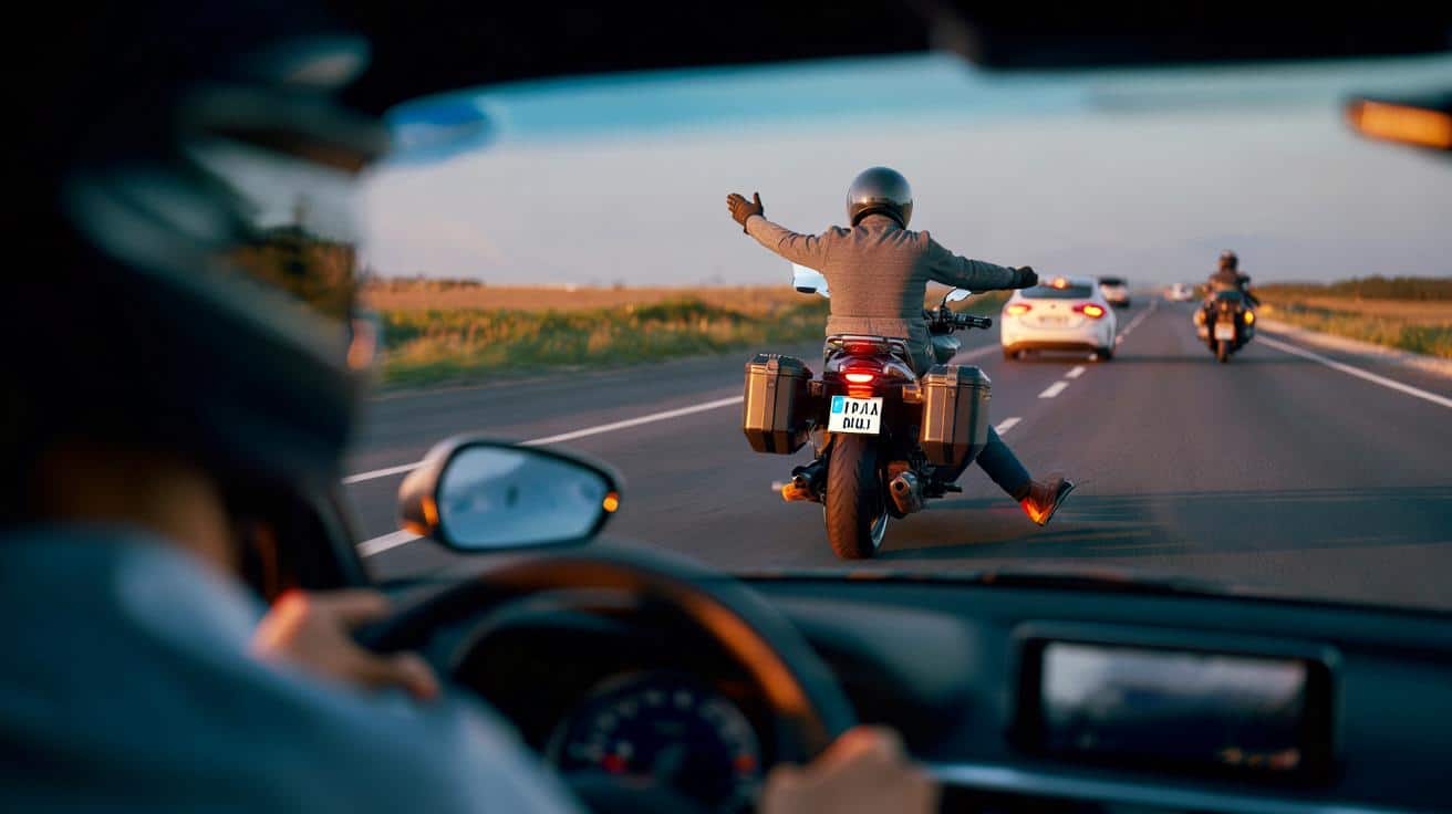 Dlaczego motocykliści wystawiają nogę podczas jazdy? Gest, który widzi kierowca auta