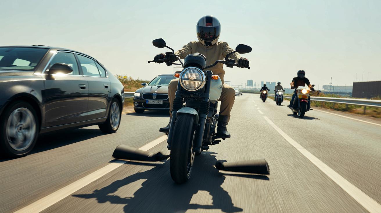 Dlaczego motocykliści wystawiają nogę w dół podczas jazdy?