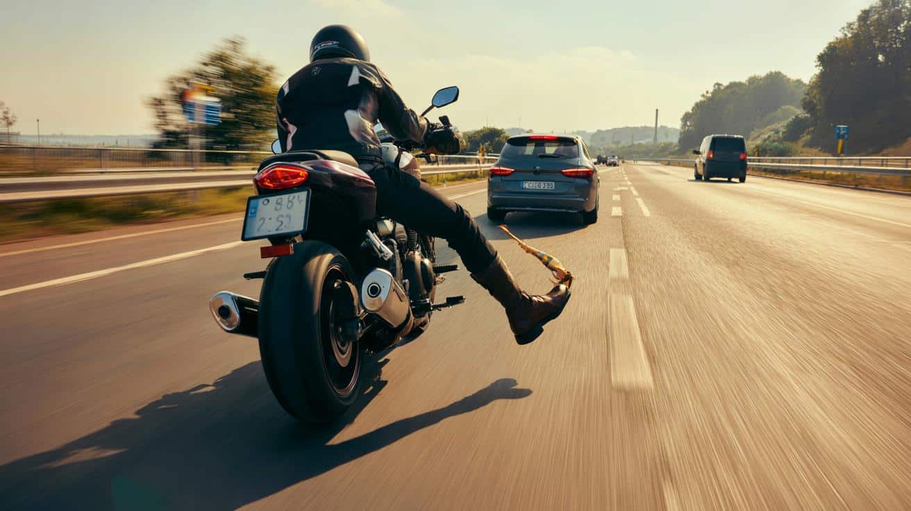 Dlaczego motocykliści wystawiają nogę w trakcie jazdy? Zaskakujące powody