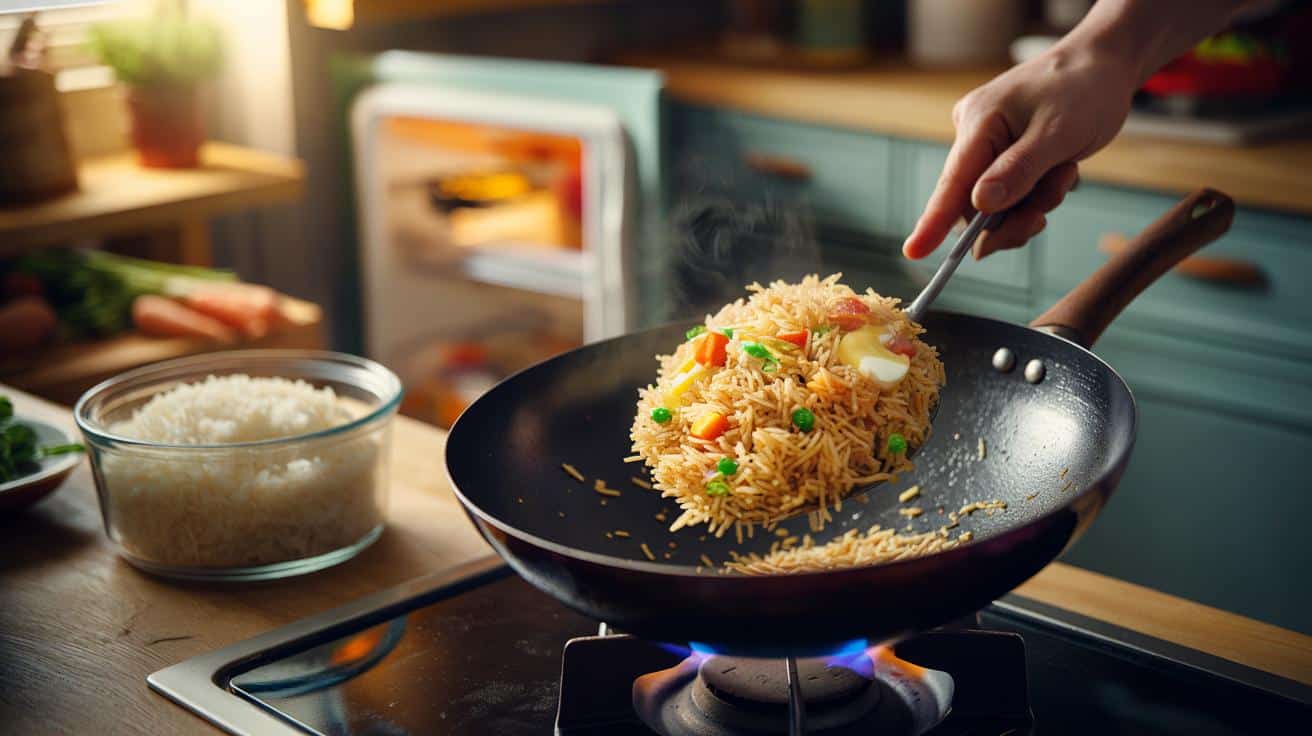 Dlaczego smażony ryż jest lepszy gdy użyjesz ryżu z poprzedniego dnia