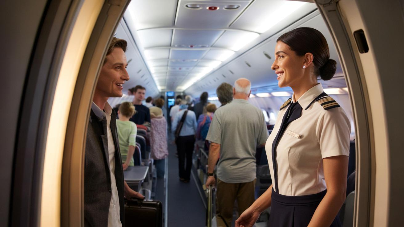 Dlaczego stewardesy mówią „dzień dobry” każdemu pasażerowi? To nie tylko grzeczność