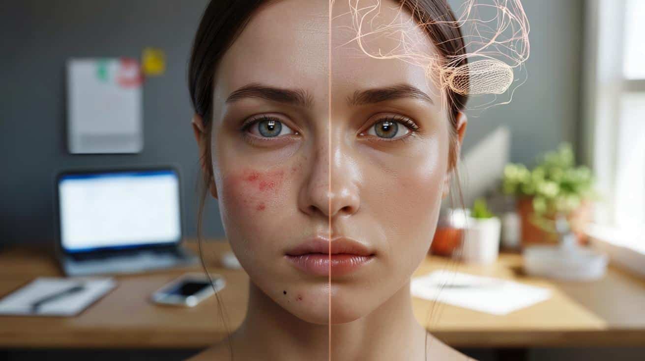Dlaczego twoja skóra reaguje na stres zmianami których się nie spodziewałeś i jak to połączenie działa od środka