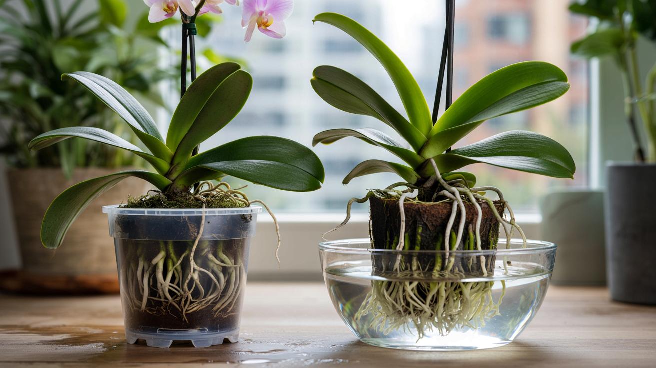 Dlaczego twoje orchidee mają zeschnięte korzenie mimo podlewania i metoda korzeniowego nawadniania którą stosują ogrodnicy