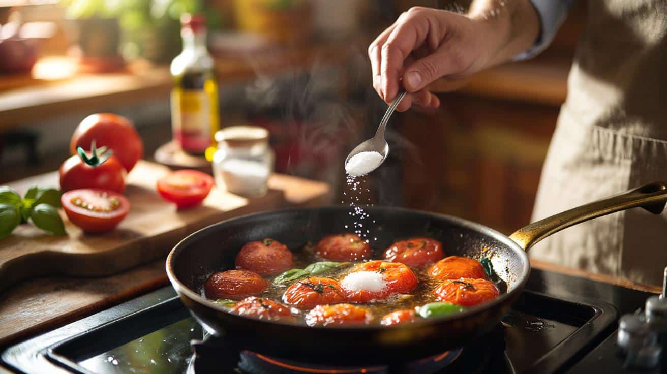 Dlaczego wielu kucharzy dodaje odrobinę cukru do smażonych pomidorów