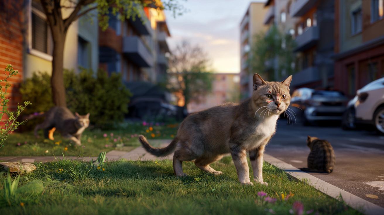 Dlaczego wiosna zamienia spokojnego kota w wojownika pod blokiem?