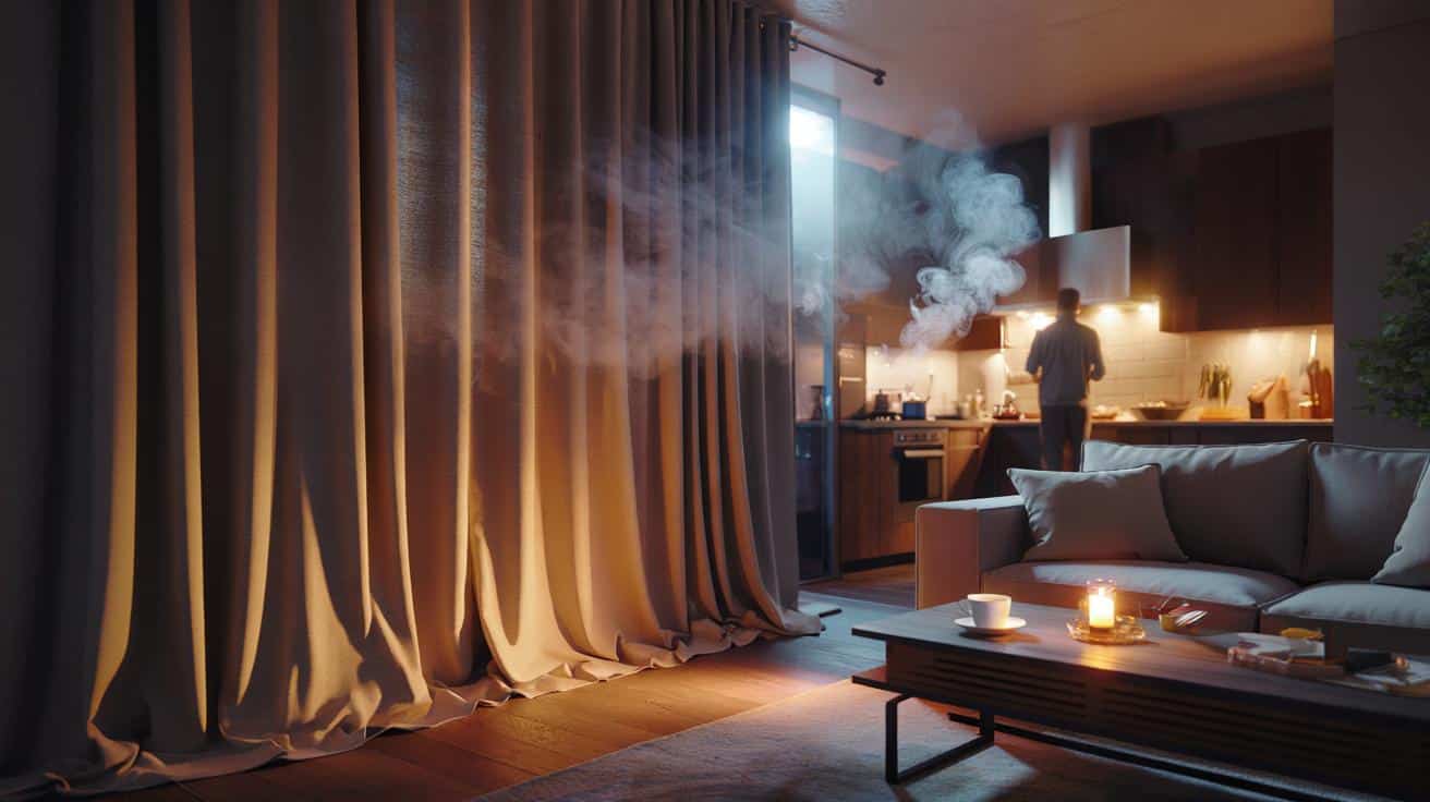 Dlaczego zasłony w salonie mogą zatrzymywać zapachy z kuchni