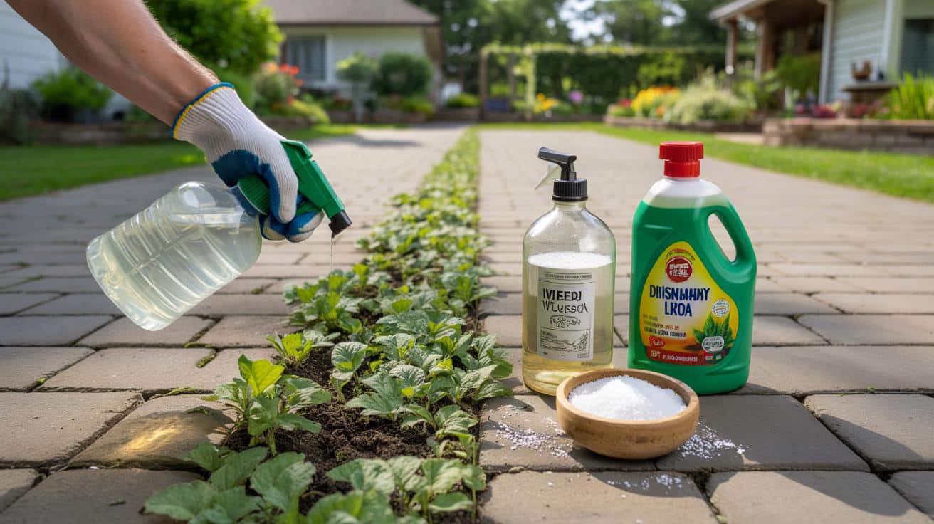To domowe trio skuteczniej niż ocet rozprawia się z chwastami na podjeździe i nie niszczy kostki